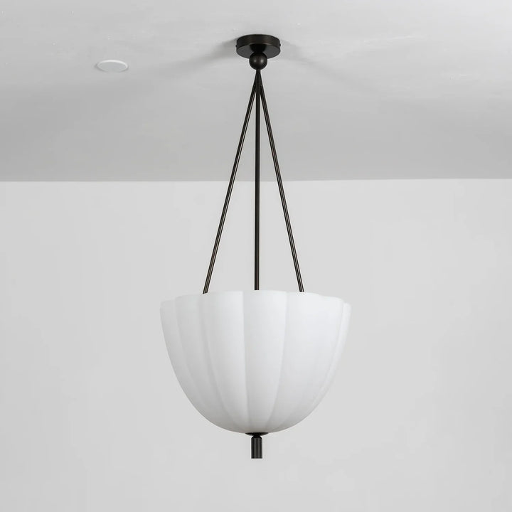 Fluted Glass Volare Scalloped Pendant Lamp