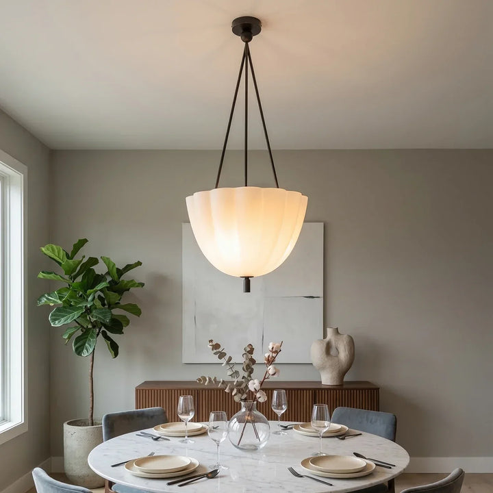 Fluted Glass Volare Scalloped Pendant Lamp