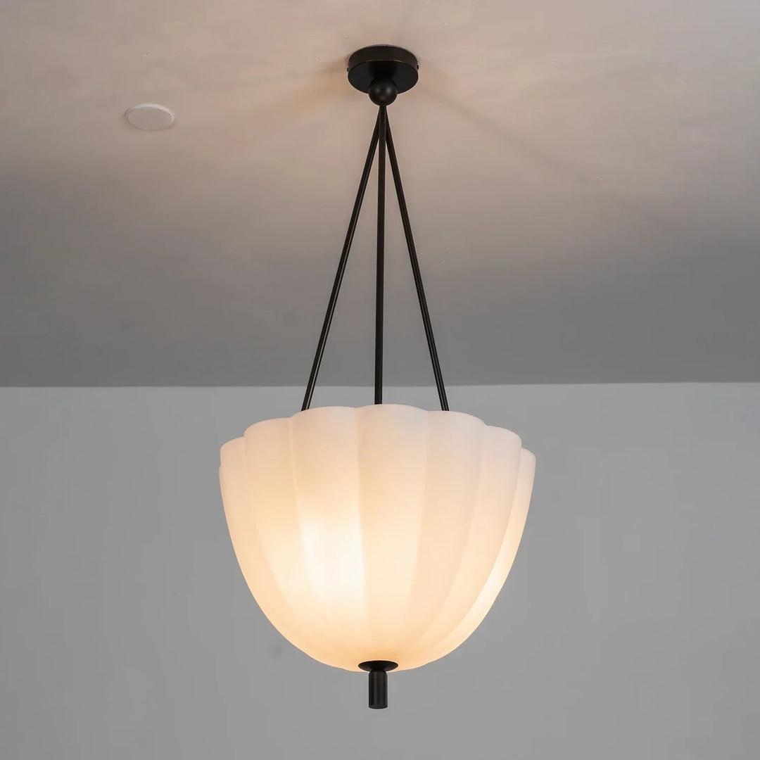 Fluted Glass Volare Scalloped Pendant Lamp