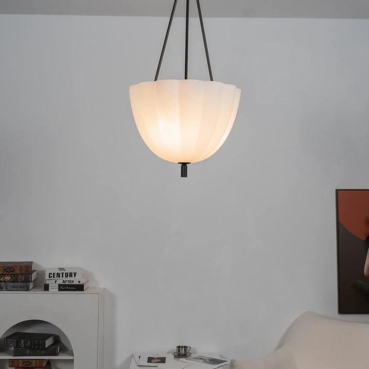 Fluted Glass Volare Scalloped Pendant Lamp