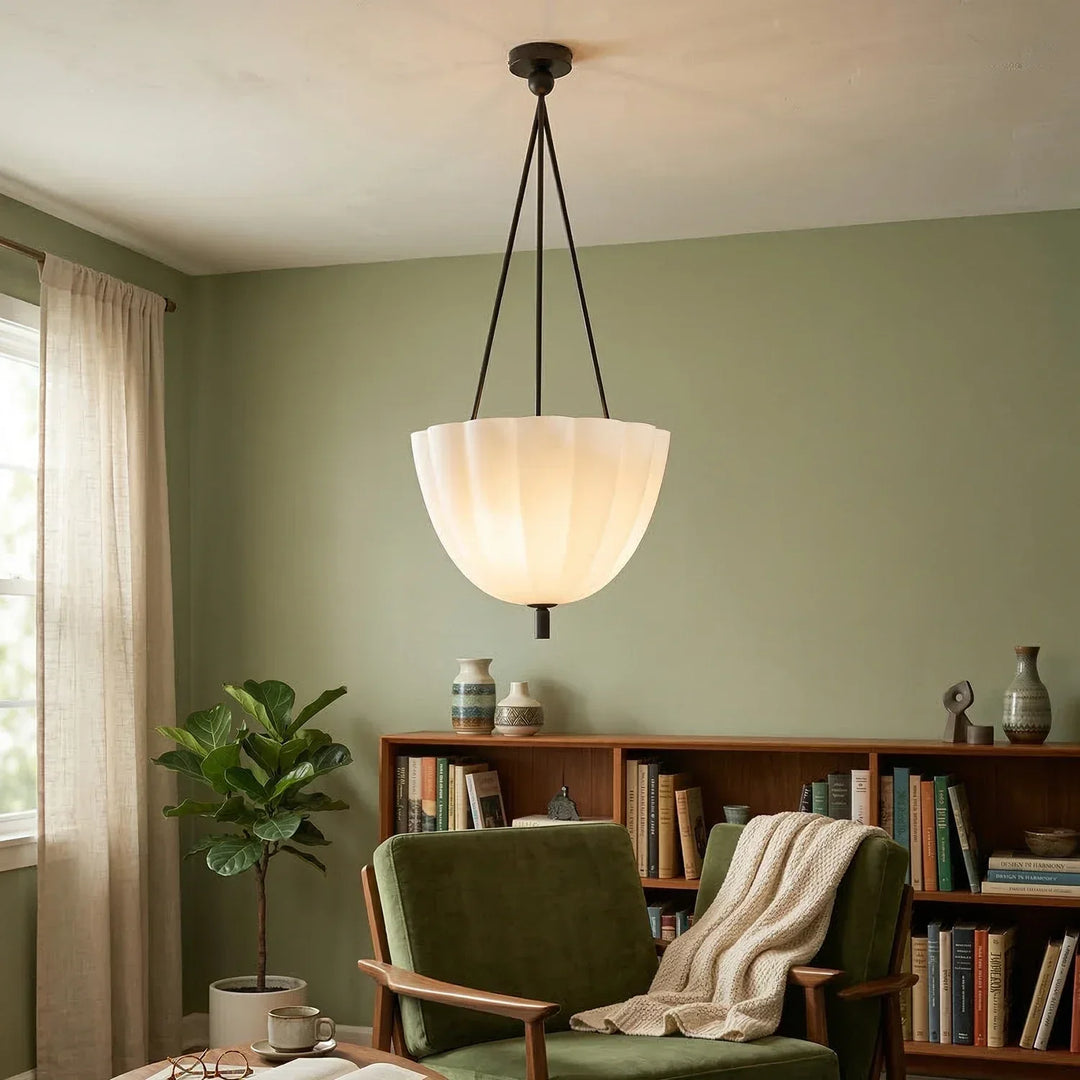 Fluted Glass Volare Scalloped Pendant Lamp