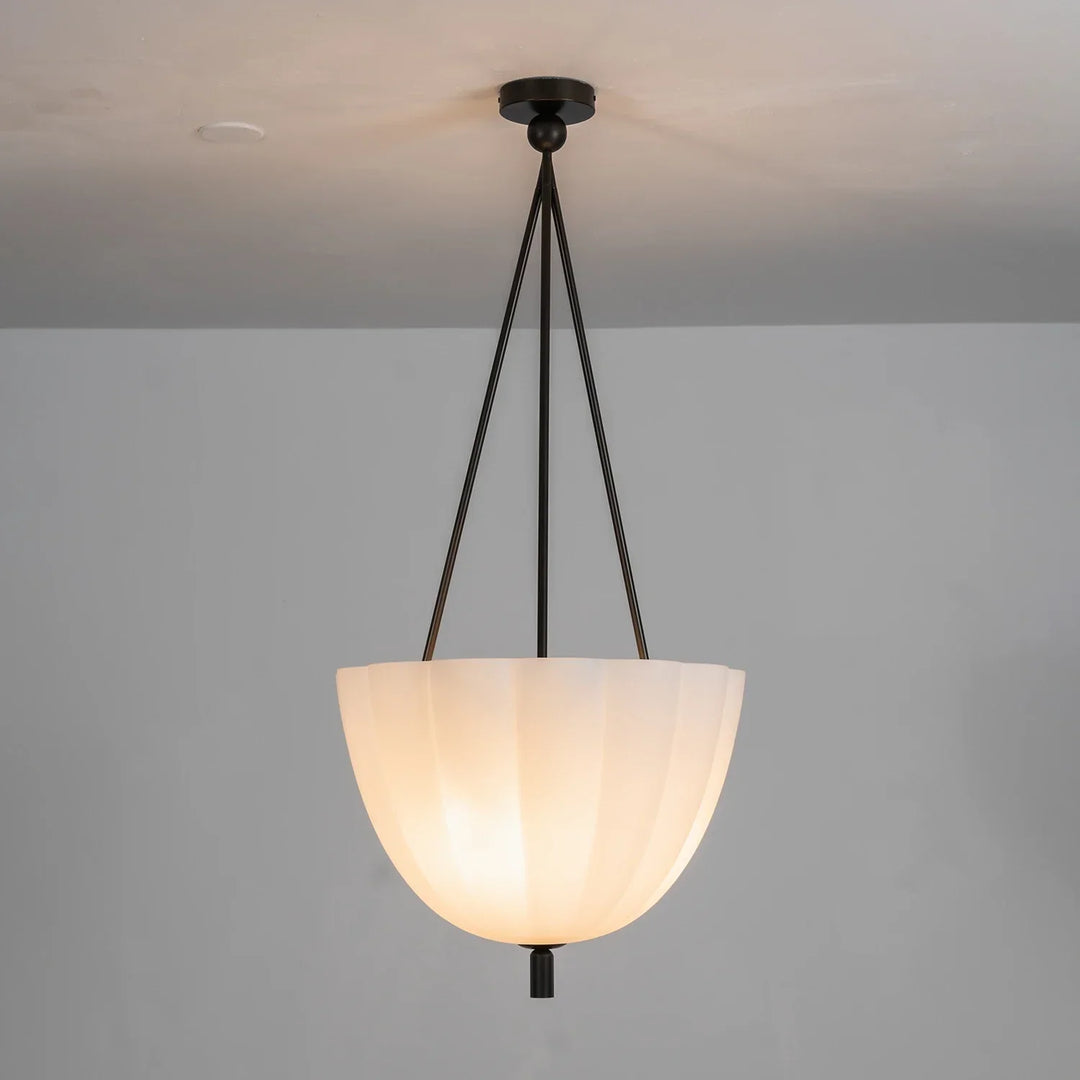 Fluted Glass Volare Scalloped Pendant Lamp