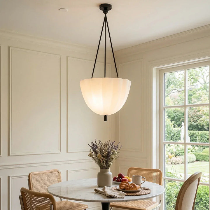 Fluted Glass Volare Scalloped Pendant Lamp