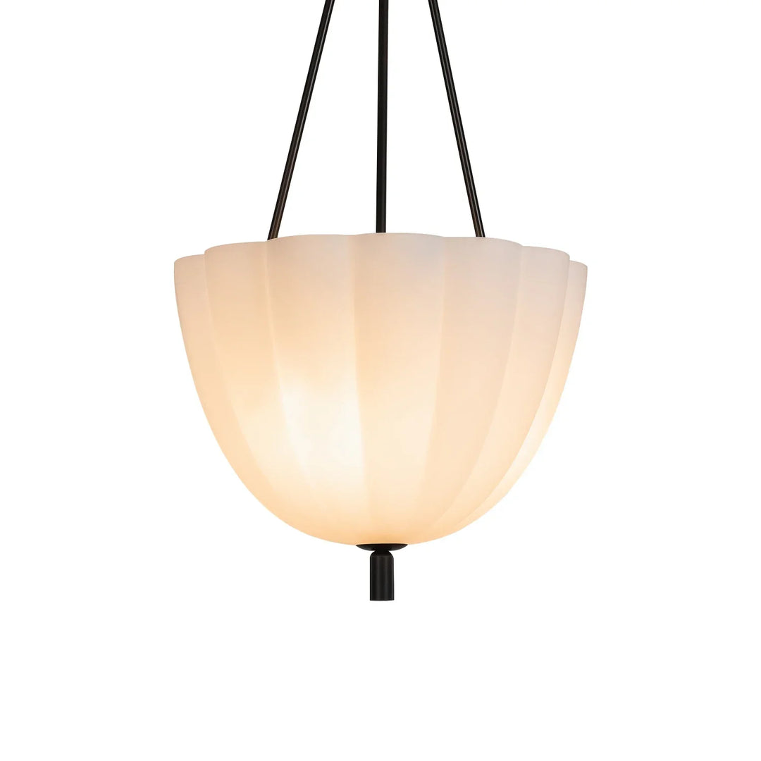 Fluted Glass Volare Scalloped Pendant Lamp