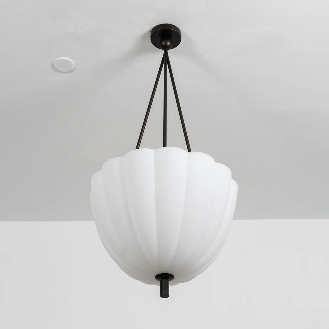Fluted Glass Volare Scalloped Pendant Lamp
