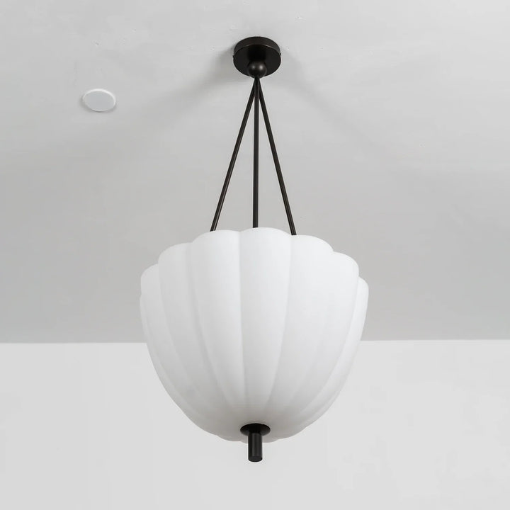 Fluted Glass Volare Scalloped Pendant Lamp