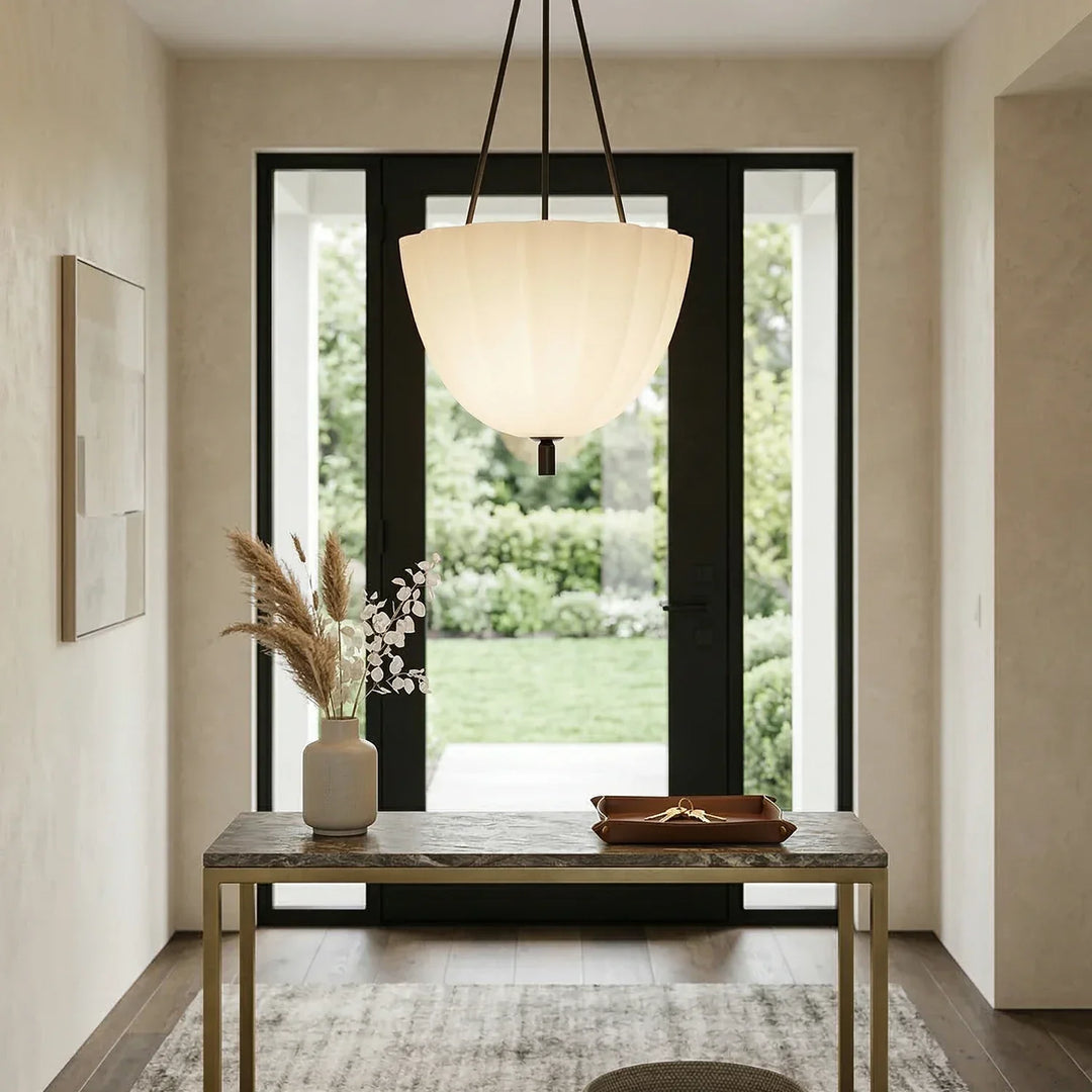 Fluted Glass Volare Scalloped Pendant Lamp