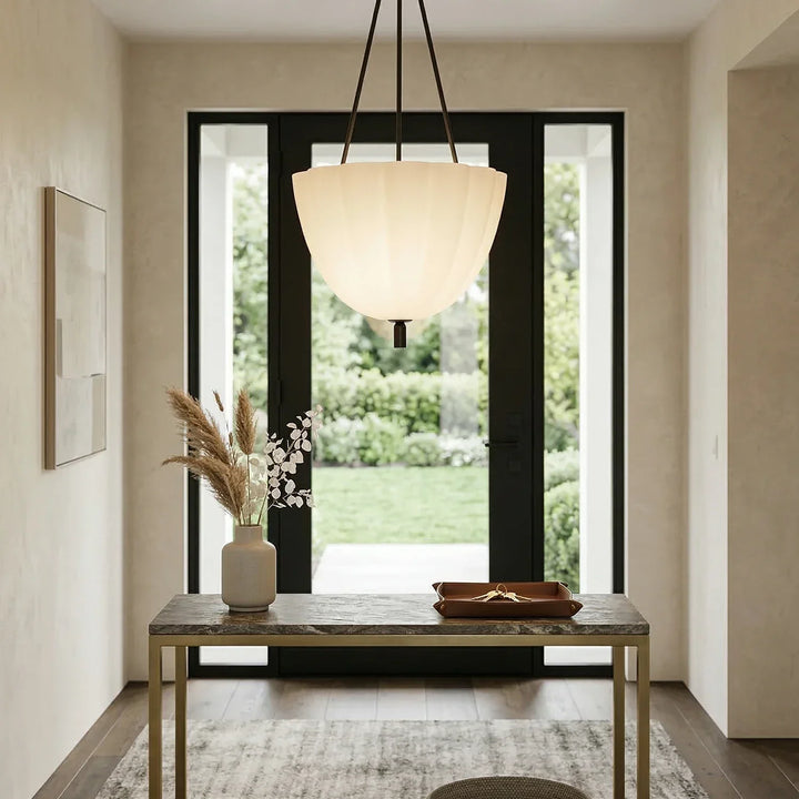 Fluted Glass Volare Scalloped Pendant Lamp