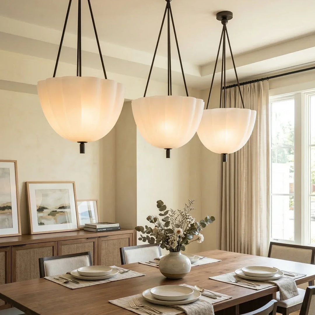 Fluted Glass Volare Scalloped Pendant Lamp