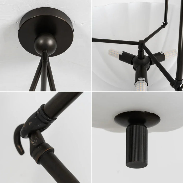 Fluted Glass Volare Scalloped Pendant Lamp