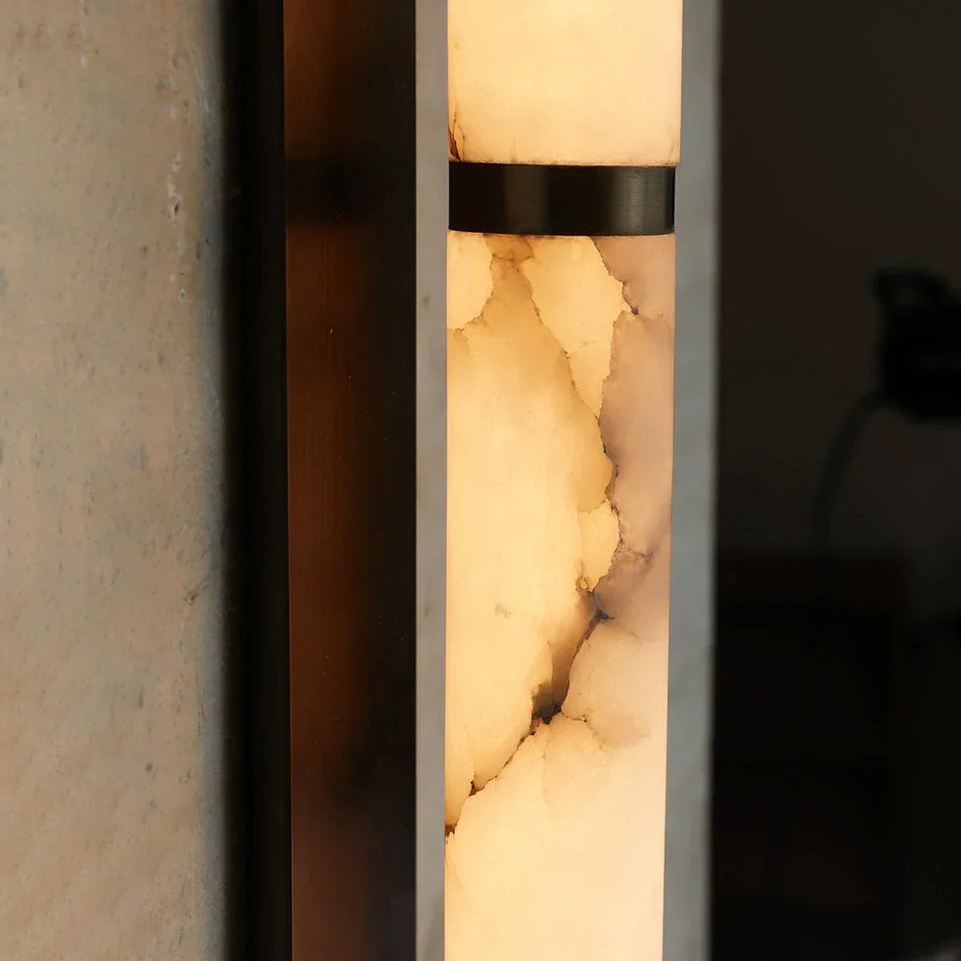 Geo Columnar Linear Alabaster Wall Sconce