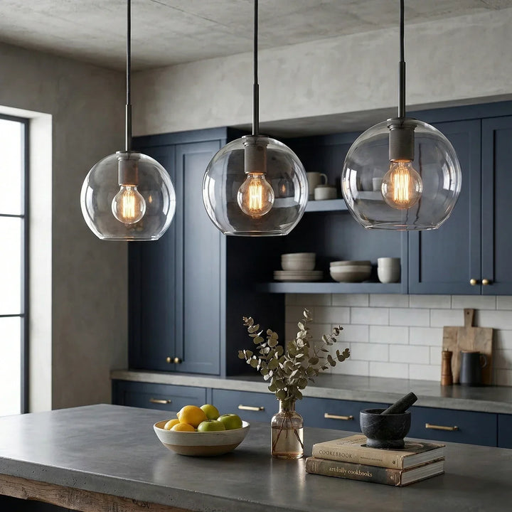Geometric Transparent Glass Pendant Light - view 12 | Woorglamp