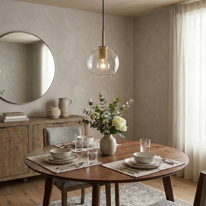 Geometric Transparent Glass Pendant Light - view 4 | Woorglamp