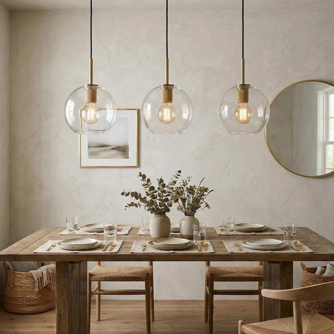 Geometric Transparent Glass Pendant Light - view 7 | Woorglamp