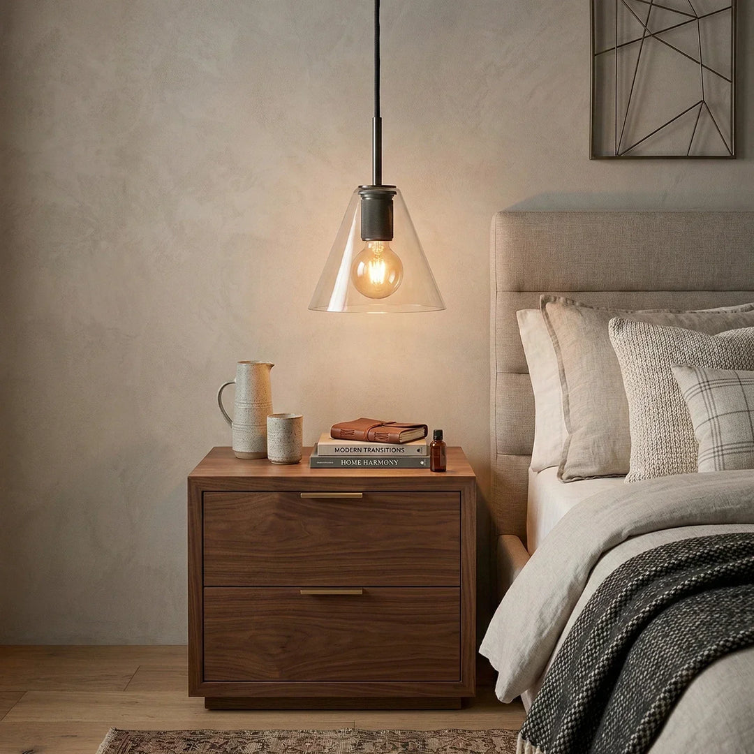 Geometric Transparent Glass Pendant Light - view 3 | Woorglamp