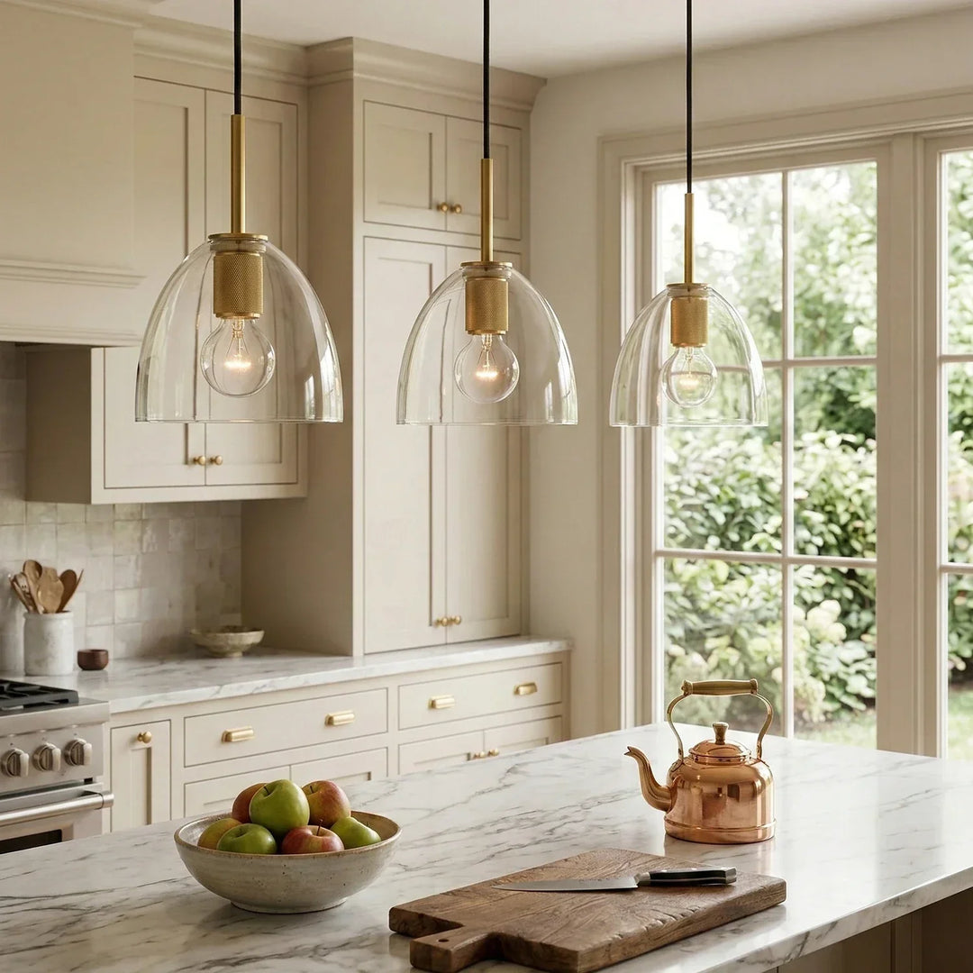 Geometric Transparent Glass Pendant Light - view 2 | Woorglamp