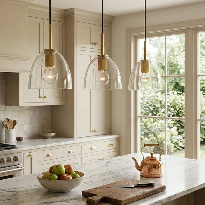Geometric Transparent Glass Pendant Light - view 2 | Woorglamp
