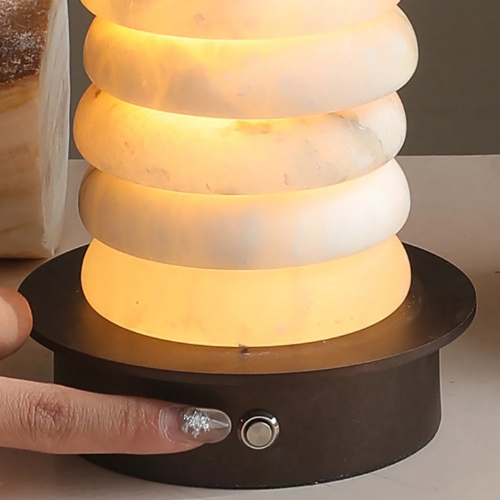 Multi-Tiered Alabaster Table Lamp - view 13 | Woorglamp