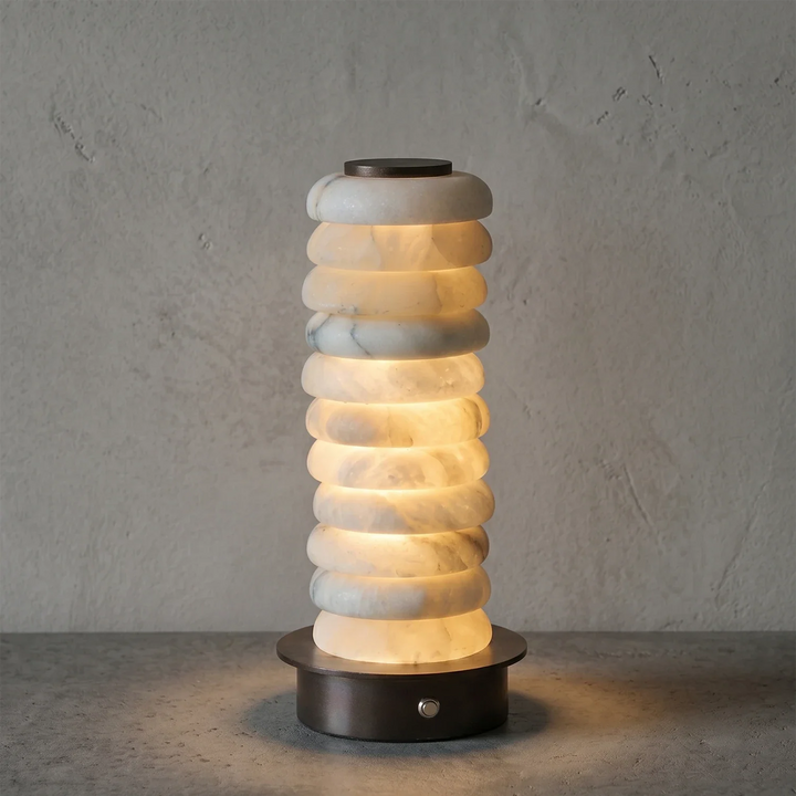Multi-Tiered Alabaster Table Lamp - view 14 | Woorglamp