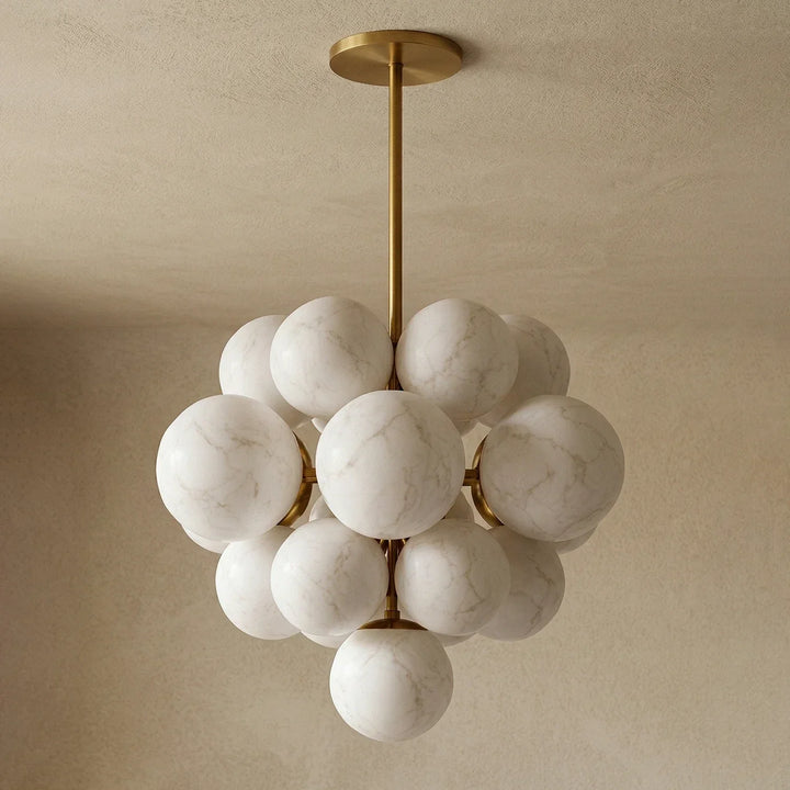 Grape Cluster Alabaster Spherical Chandelier