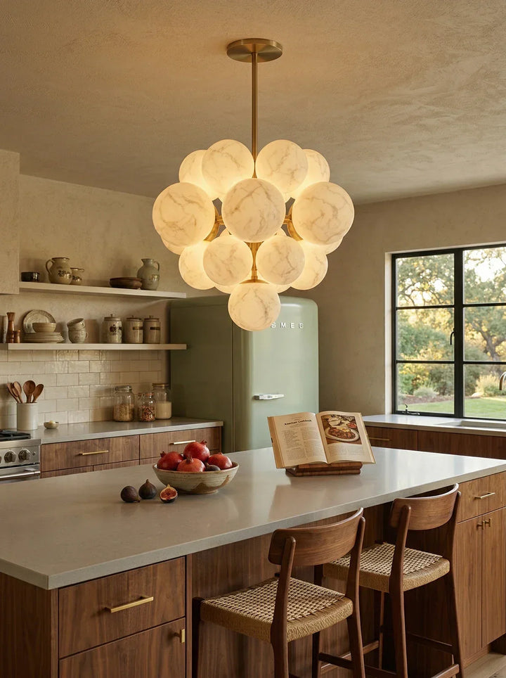 Grape Cluster Alabaster Spherical Chandelier