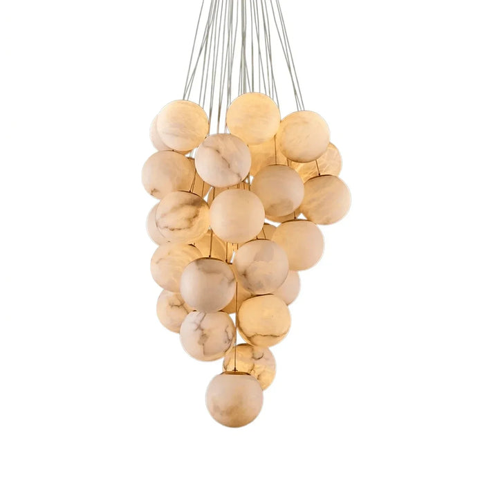 Grape-Shaped Alabaster Cluster Chandelier