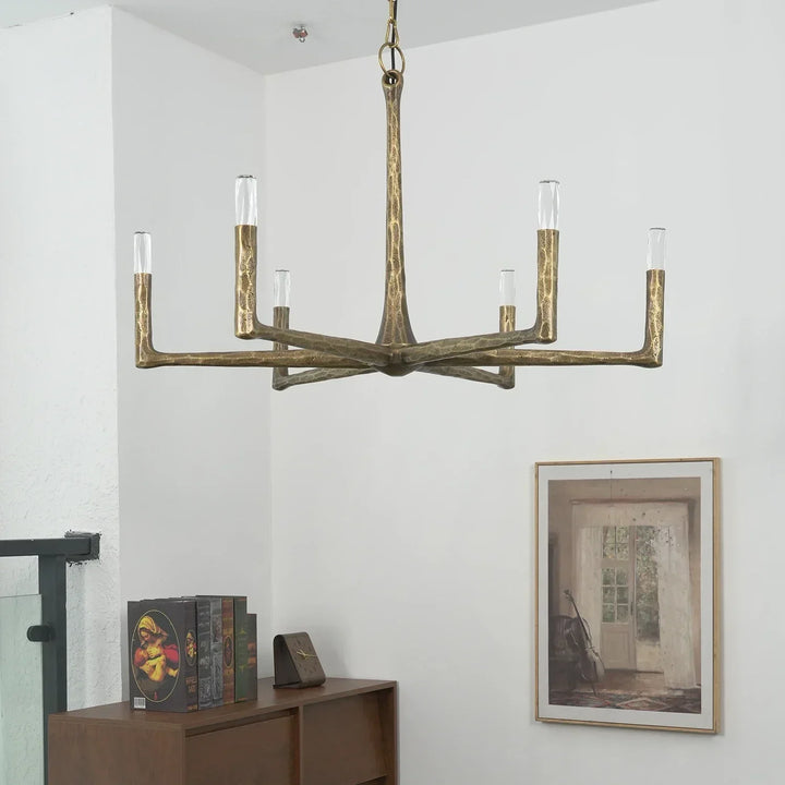 Hammered Cylindrical Lamp Arm Chandelier