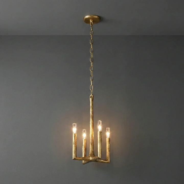 Hammered Cylindrical Lamp Arm Chandelier