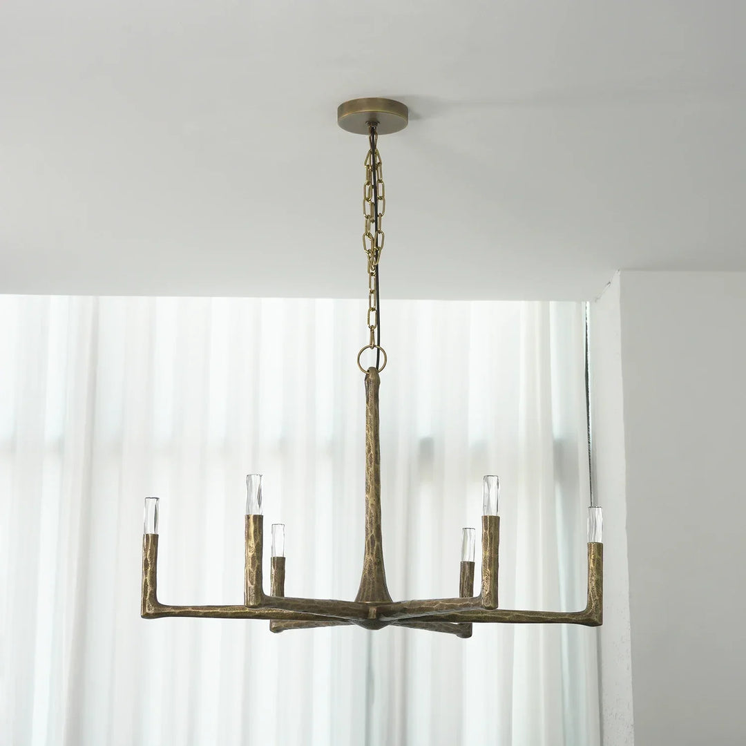 Hammered Cylindrical Lamp Arm Chandelier