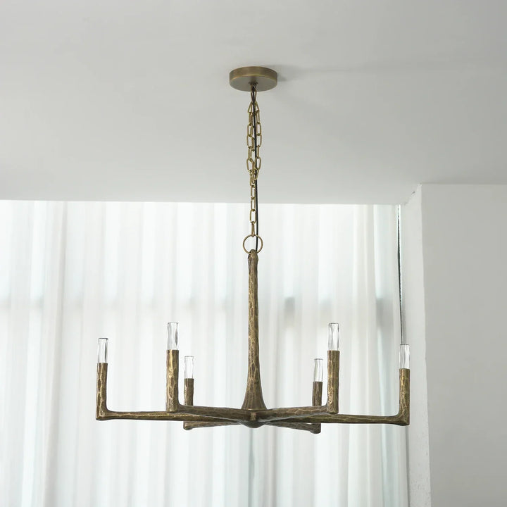 Hammered Cylindrical Lamp Arm Chandelier