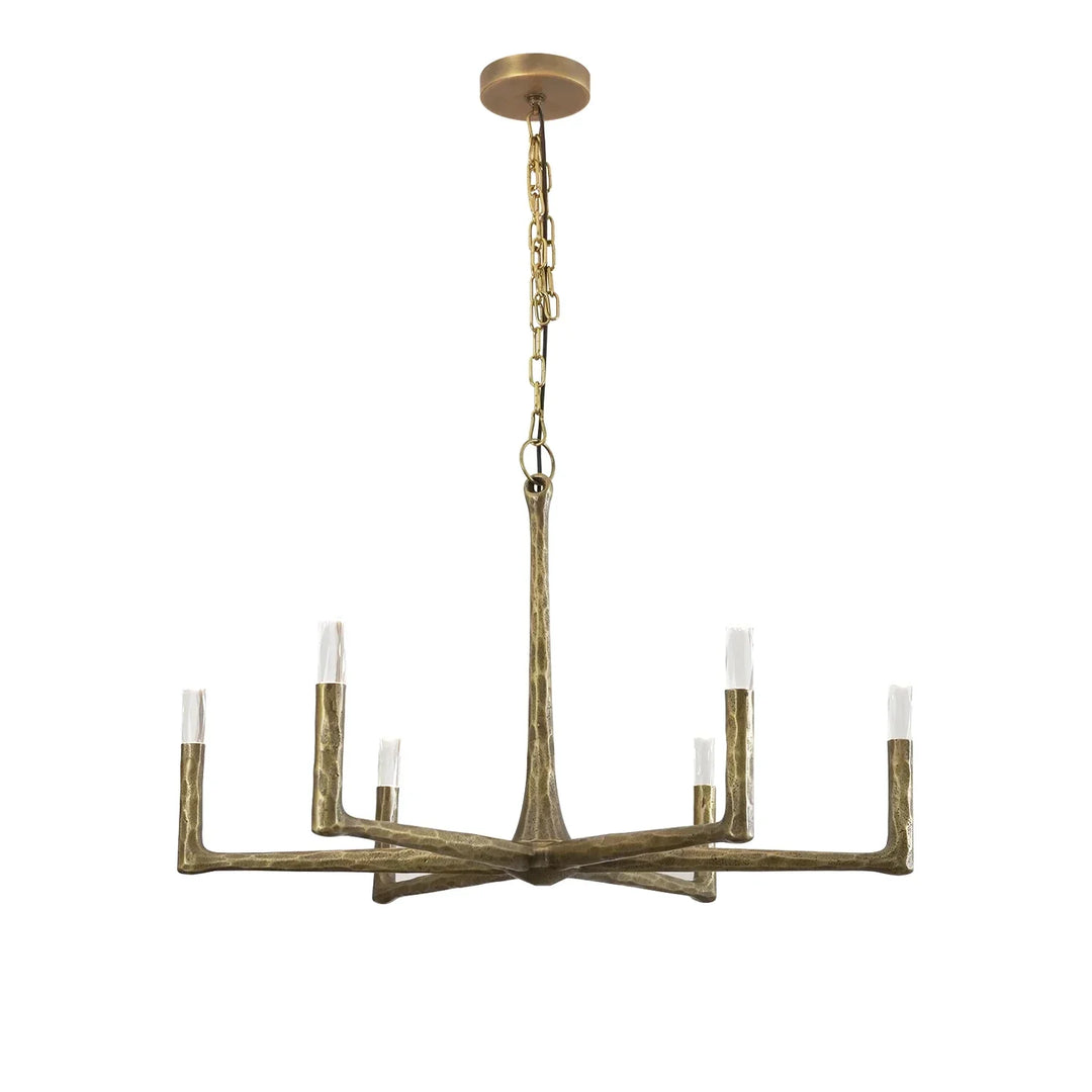 Hammered Cylindrical Lamp Arm Chandelier