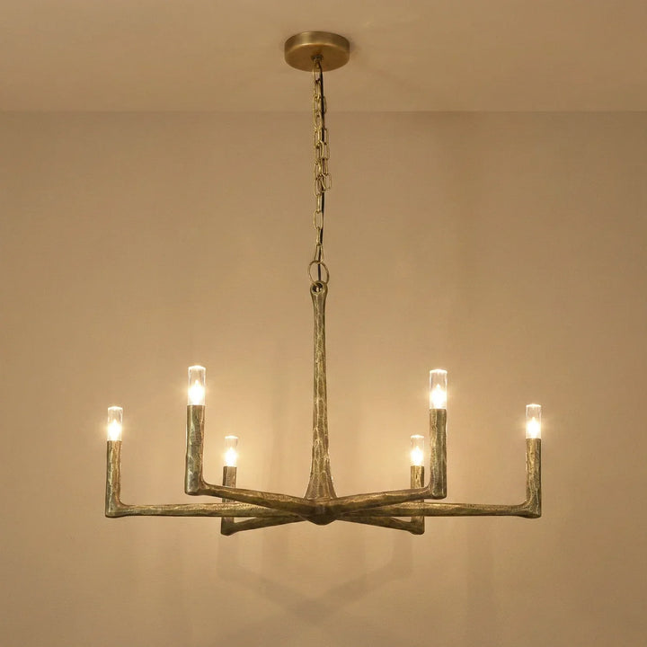 Hammered Cylindrical Lamp Arm Chandelier