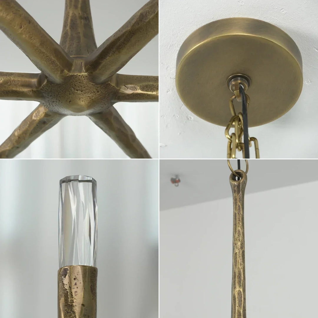 Hammered Cylindrical Lamp Arm Chandelier