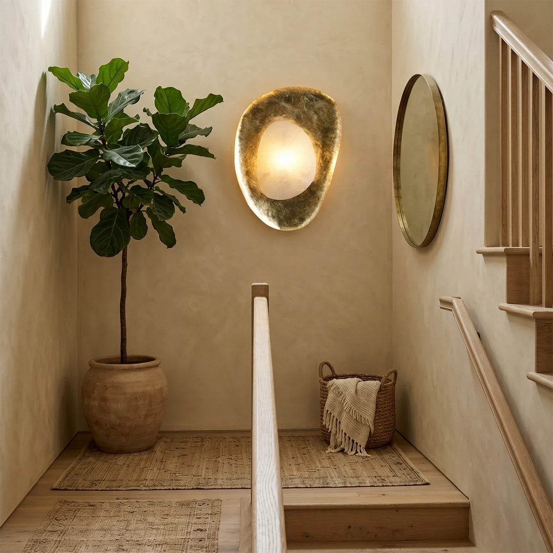 Hand-Crafted Hammered Metal Lotus Leaf Wall Sconce - view 5 | Woorglamp