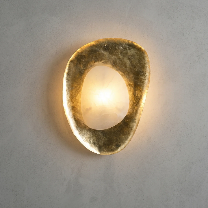 Hand-Crafted Hammered Metal Lotus Leaf Wall Sconce - view 16 | Woorglamp