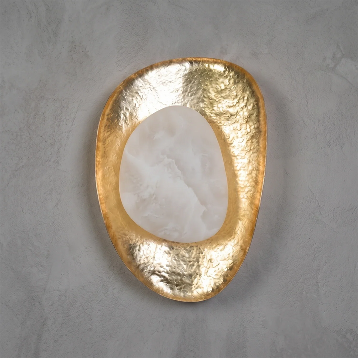 Hand-Crafted Hammered Metal Lotus Leaf Wall Sconce - view 17 | Woorglamp