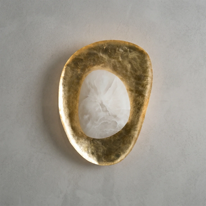 Hand-Crafted Hammered Metal Lotus Leaf Wall Sconce - view 15 | Woorglamp