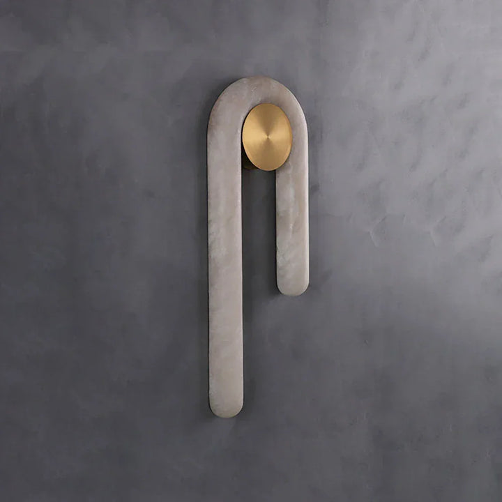 J-Shape Arlo Loop Alabaster Wall Sconce