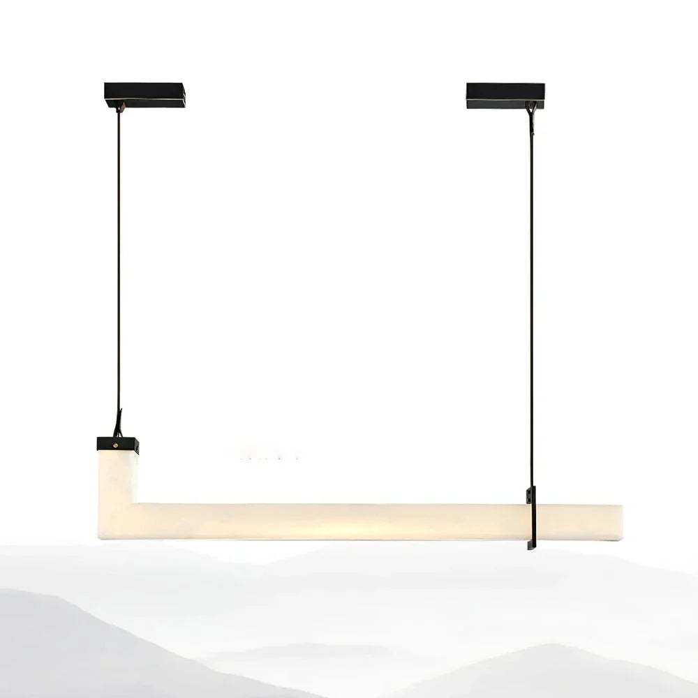 L-Shaped Linear Alabaster Pendant Lamp