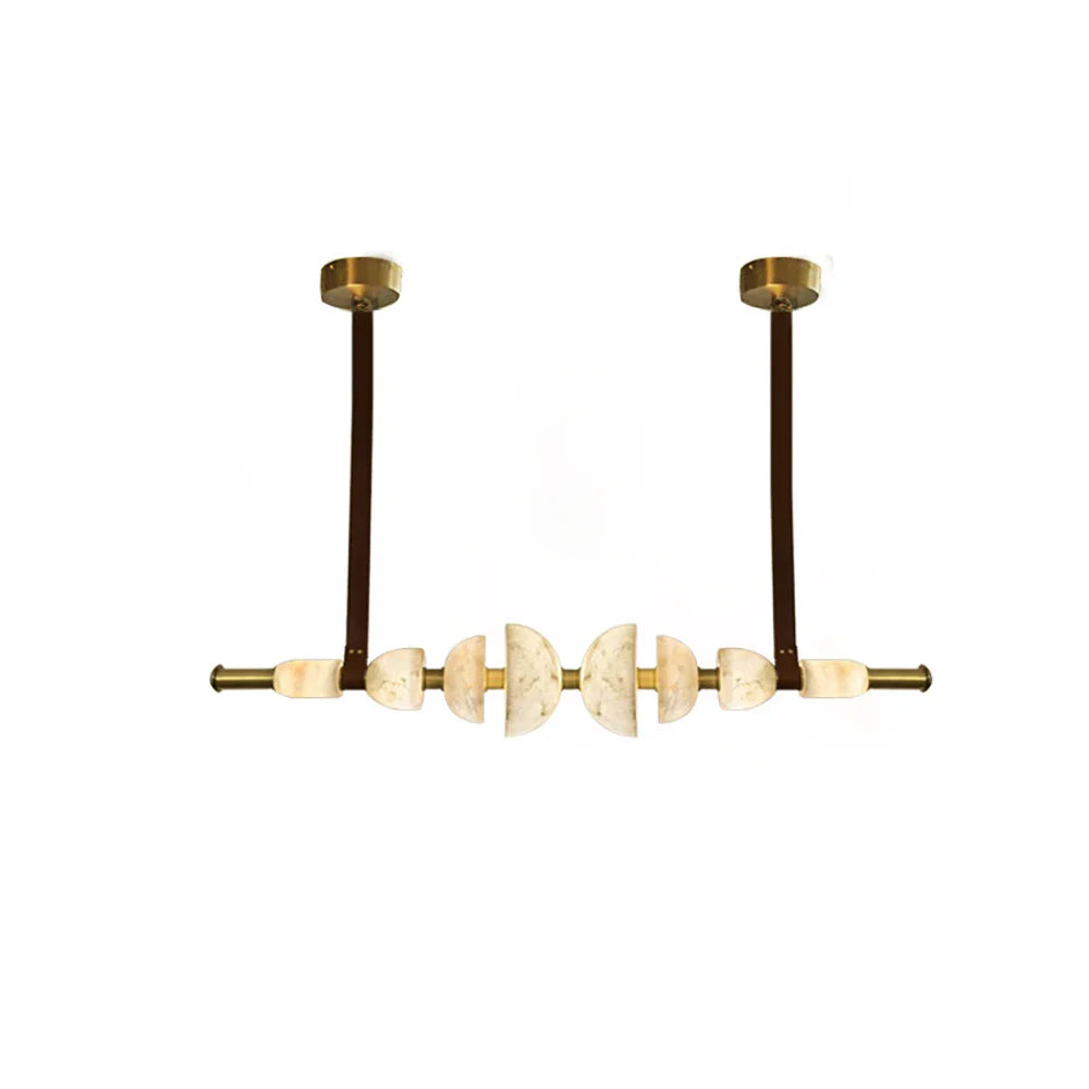 Leather Strap Alabaster Beaded Chandelier