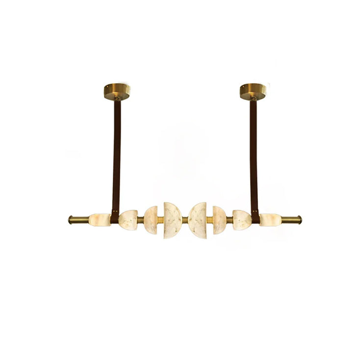 Leather Strap Alabaster Beaded Chandelier