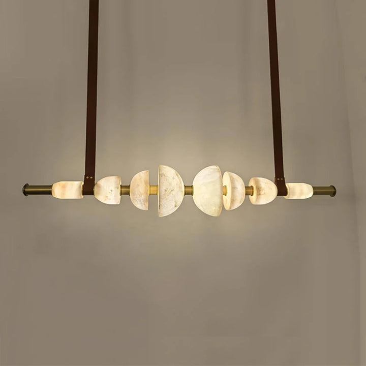 Leather Strap Alabaster Beaded Chandelier