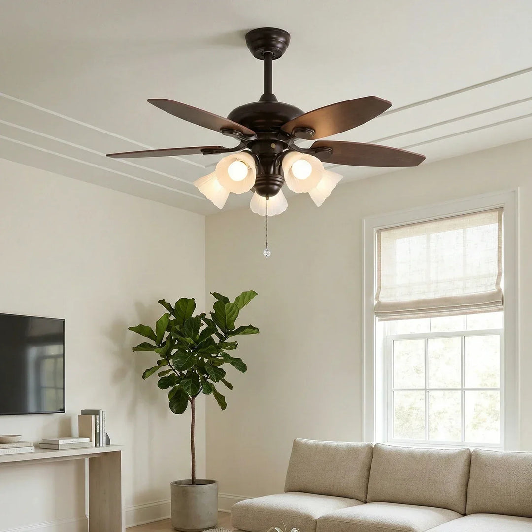 Lily Bloom Decorative Flower Ceiling Fan Lights