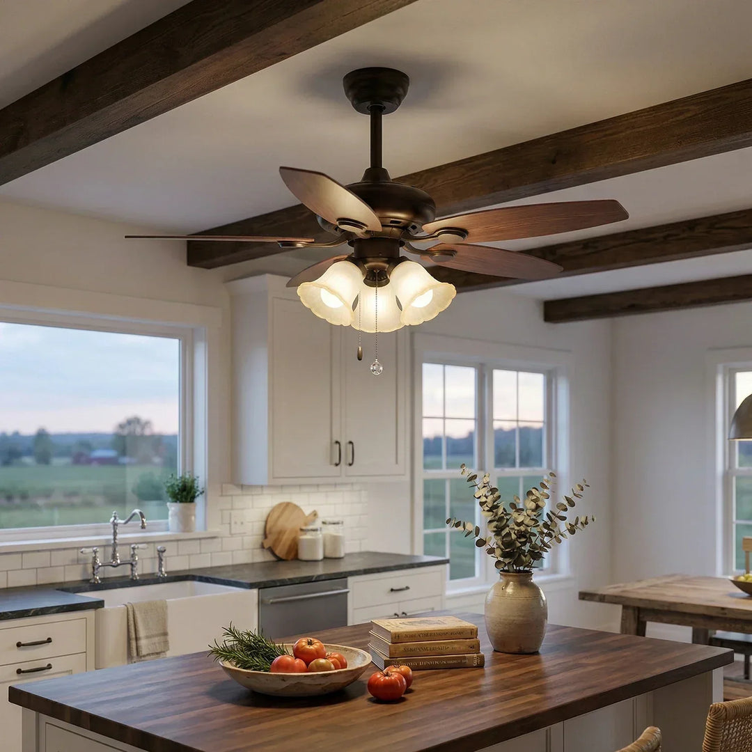 Lily Bloom Decorative Flower Ceiling Fan Lights
