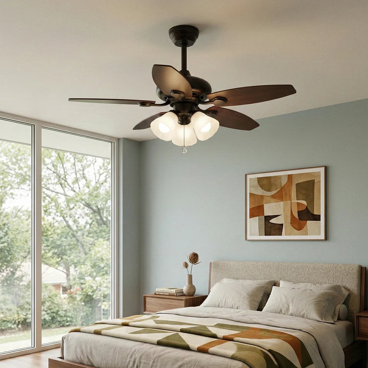 Lily Bloom Decorative Flower Ceiling Fan Lights