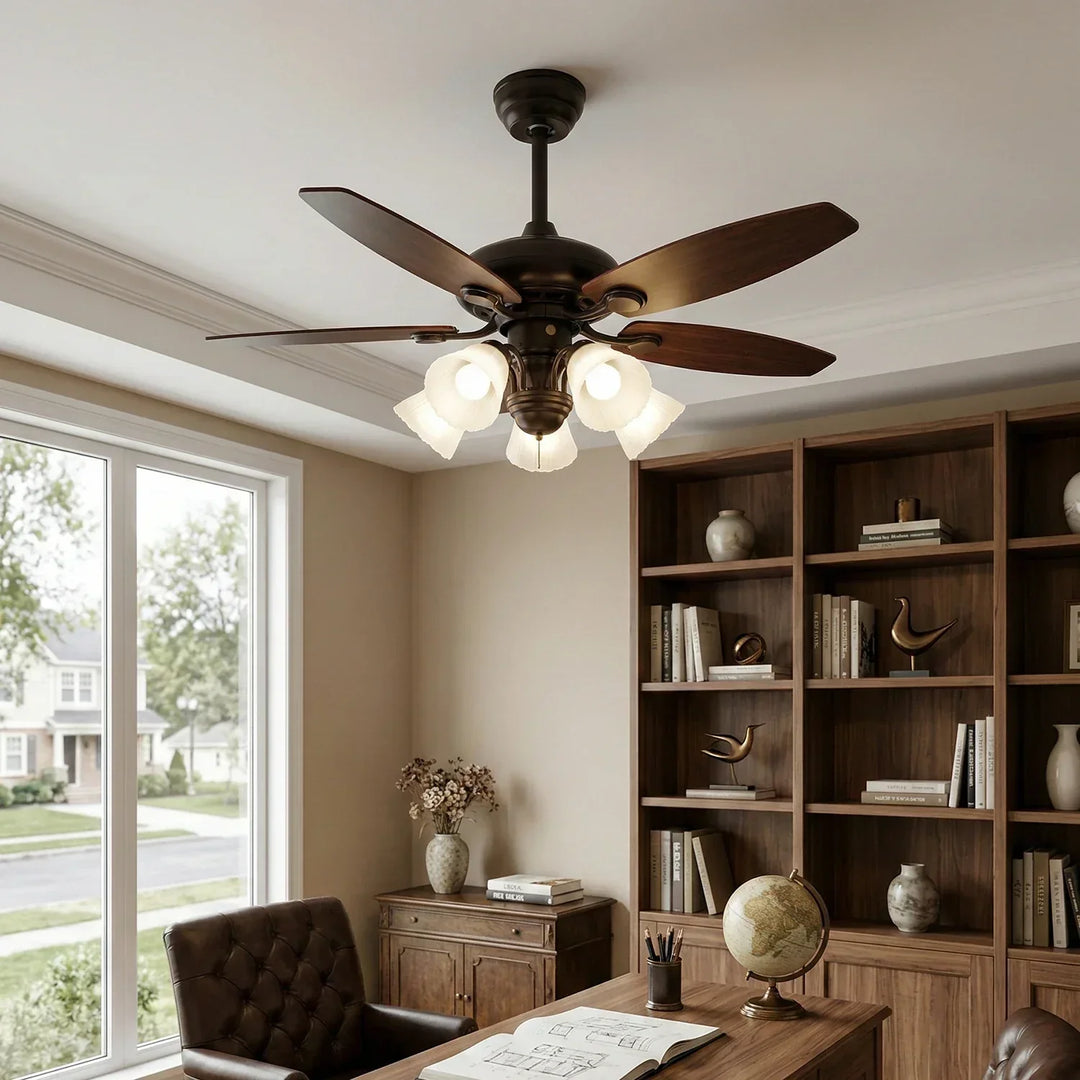 Lily Bloom Decorative Flower Ceiling Fan Lights