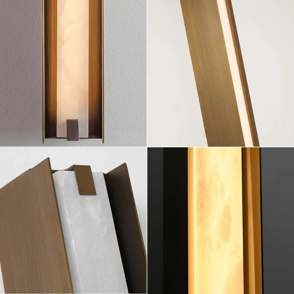 Linear Symmetry Alabaster Wall Sconce