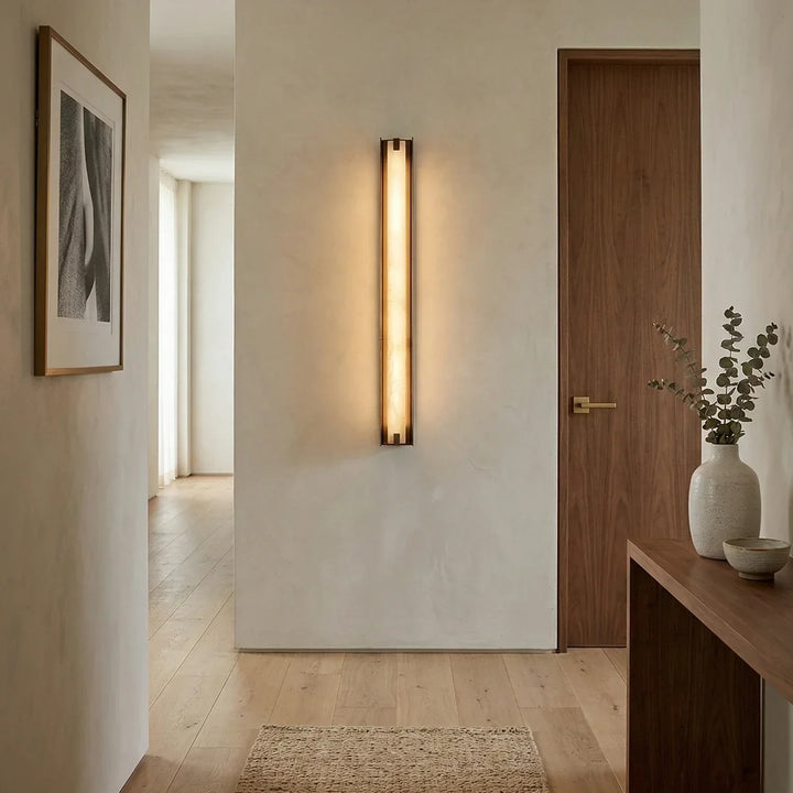 Linear Symmetry Alabaster Wall Sconce
