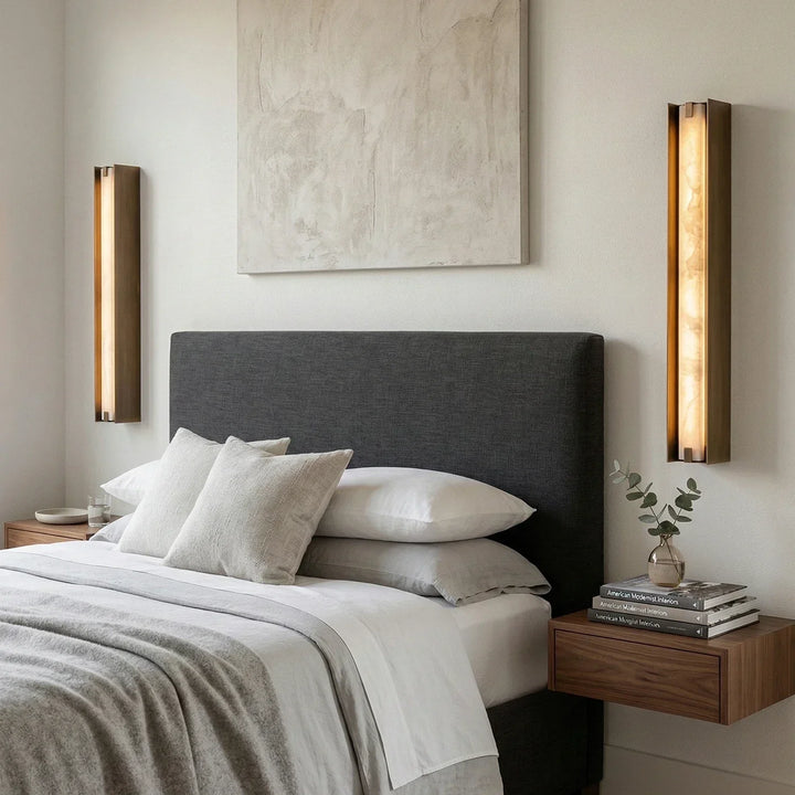 Linear Symmetry Alabaster Wall Sconce