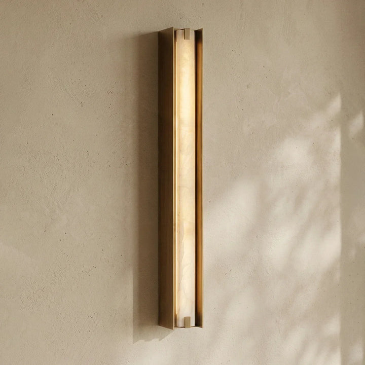 Linear Symmetry Alabaster Wall Sconce